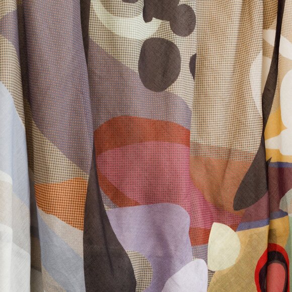 Akris Abstract Earth Tones Print Sleeveless Blouse - Picture 6 of 9